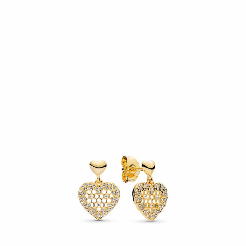 Pandora Shine™ Honeycomb Lace Dangle Earrings Gold Egypt NJ9853462